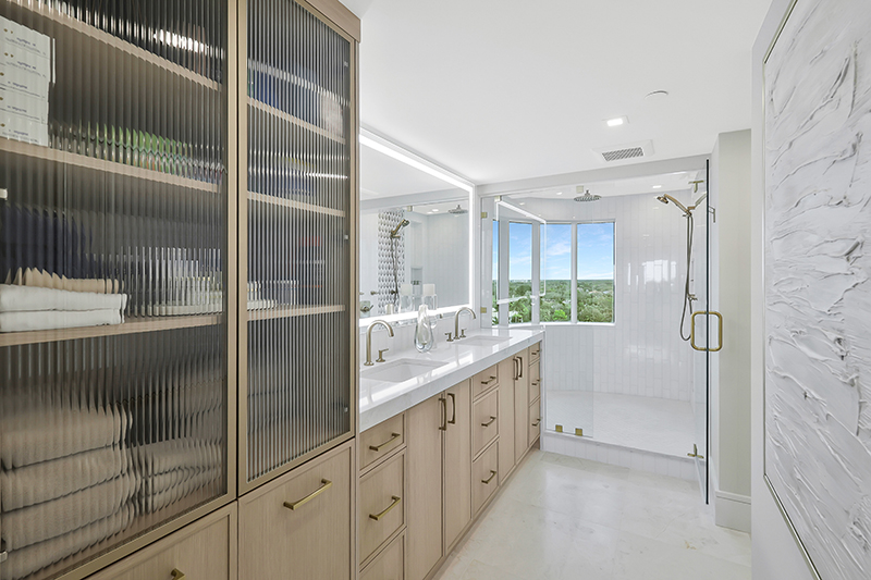 St. Pierre master bathroom remodel after - Diana Hall Interior Design Naples
