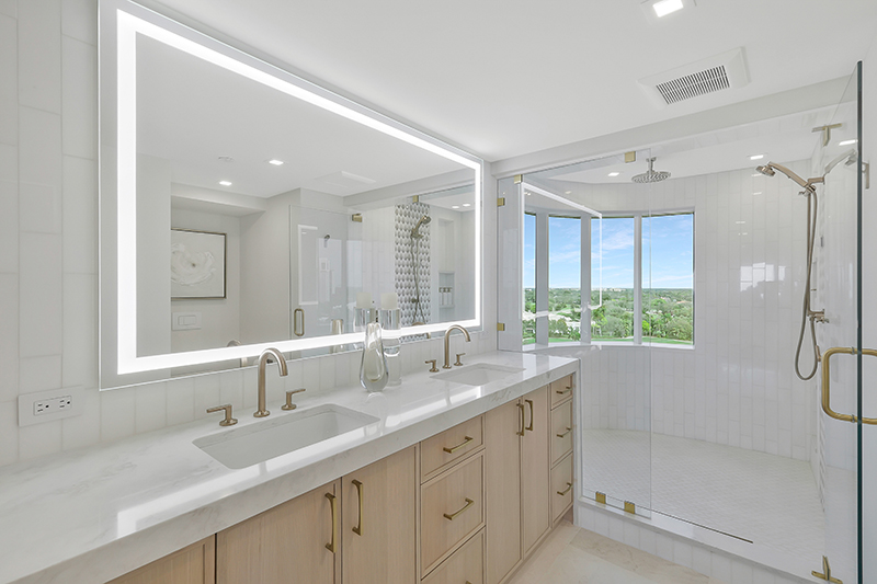 St. Pierre master bathroom remodel after - Diana Hall Interior Design Naples