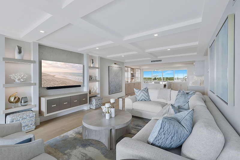 St. Pierre living room remodel after - Diana Hall Interior Design Naples
