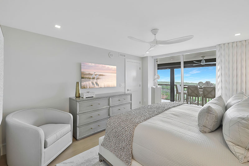 St. Pierre master bedroom remodel after - Diana Hall Interior Design Naples