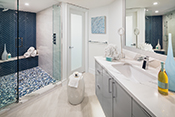 transitional bathroom remodel design by Diana Hall Design Naples
