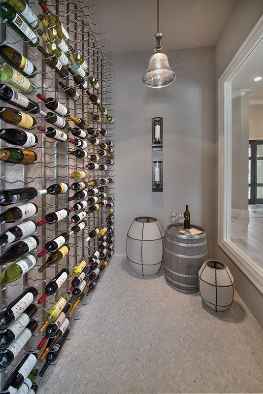 wine room interior design by Diana Hall Design Naples