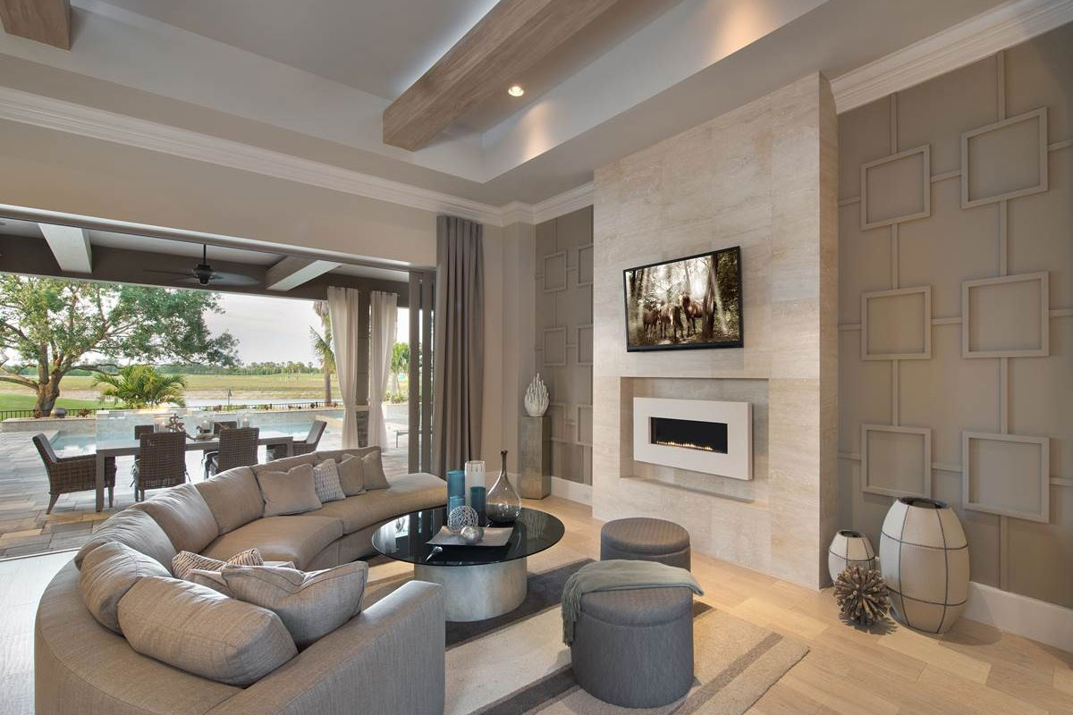 living room interior design by Diana Hall Design Naples