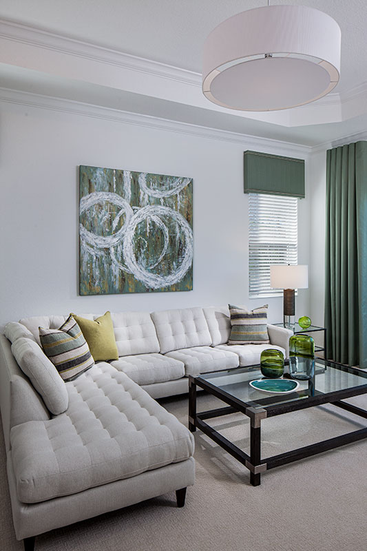 family room interior design by Diana Hall Design Naples